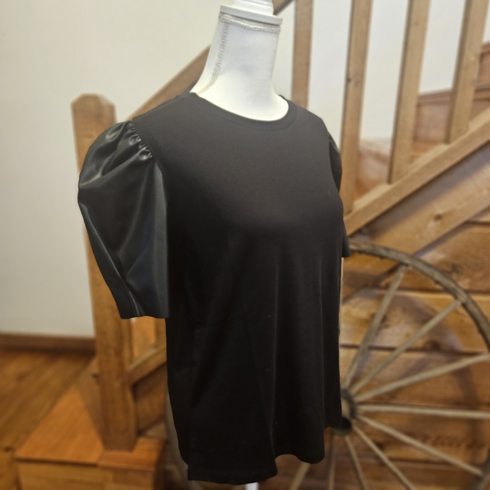 Michael Kors Black Puff Sleeve Blouse - Picture 5 of 8